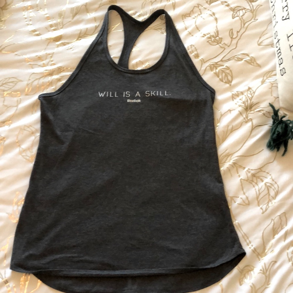 Gray racerback Reebok tank